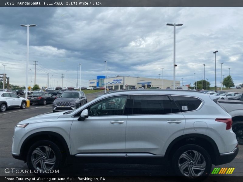 Quartz White / Black 2021 Hyundai Santa Fe SEL AWD