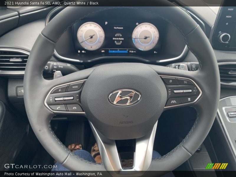 Quartz White / Black 2021 Hyundai Santa Fe SEL AWD