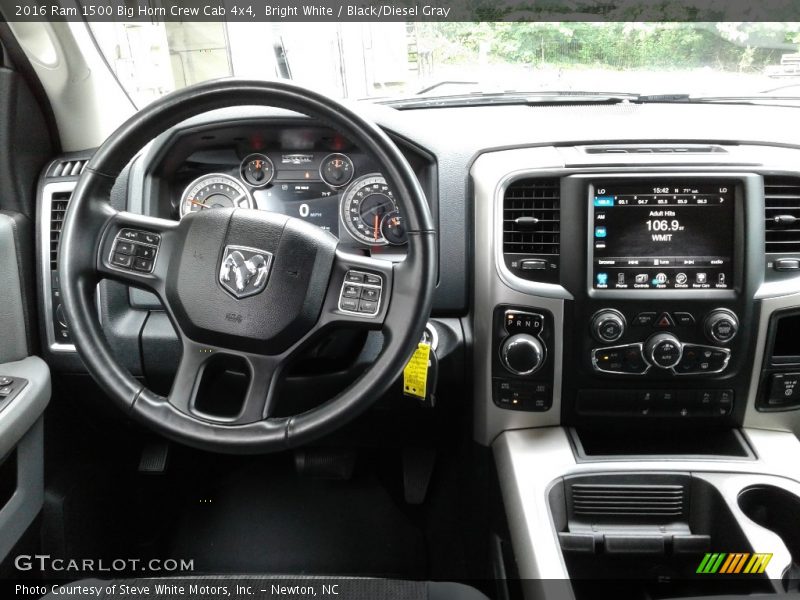 Bright White / Black/Diesel Gray 2016 Ram 1500 Big Horn Crew Cab 4x4