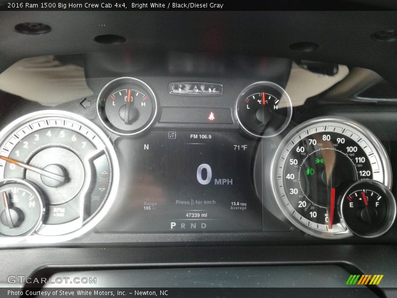 Bright White / Black/Diesel Gray 2016 Ram 1500 Big Horn Crew Cab 4x4