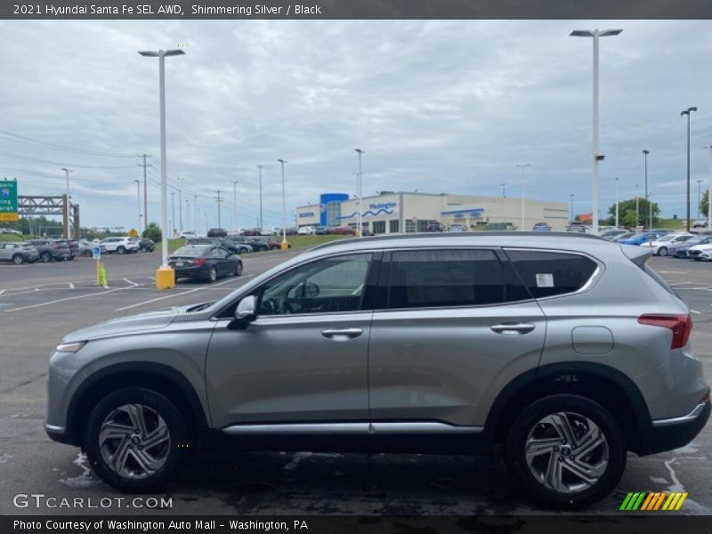 Shimmering Silver / Black 2021 Hyundai Santa Fe SEL AWD