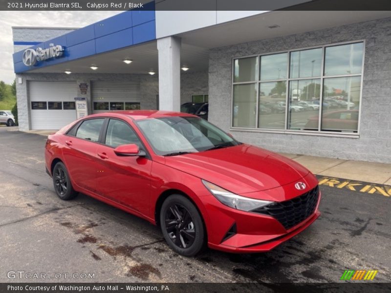 Calypso Red / Black 2021 Hyundai Elantra SEL