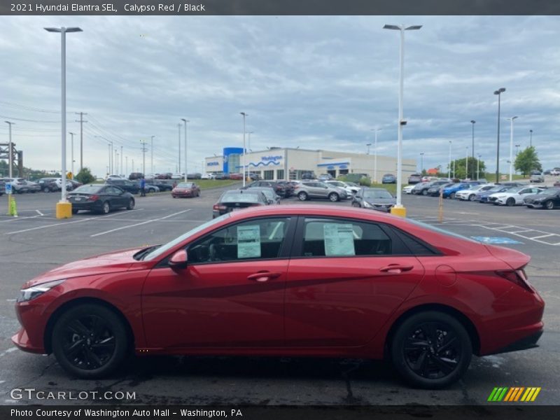 Calypso Red / Black 2021 Hyundai Elantra SEL
