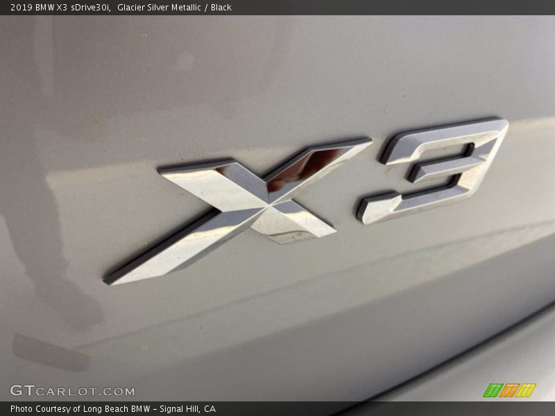 Glacier Silver Metallic / Black 2019 BMW X3 sDrive30i