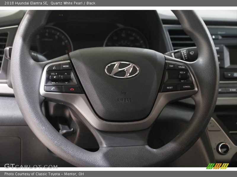Quartz White Pearl / Black 2018 Hyundai Elantra SE