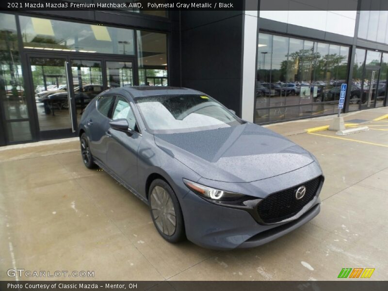 Polymetal Gray Metallic / Black 2021 Mazda Mazda3 Premium Hatchback AWD
