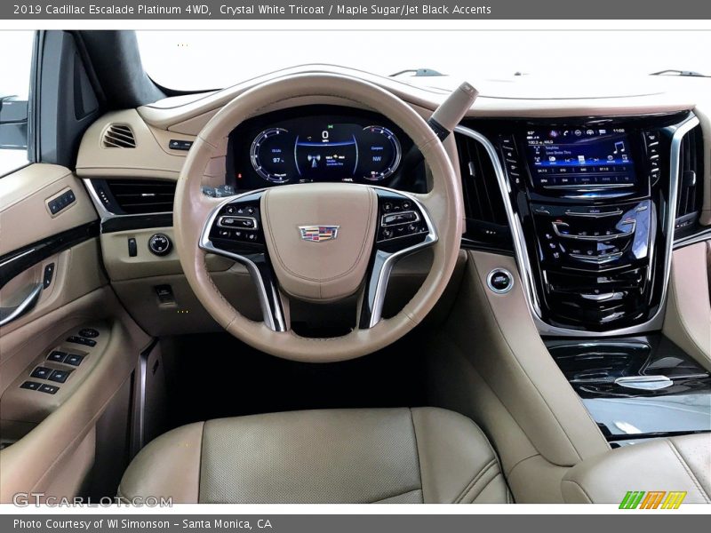 Crystal White Tricoat / Maple Sugar/Jet Black Accents 2019 Cadillac Escalade Platinum 4WD