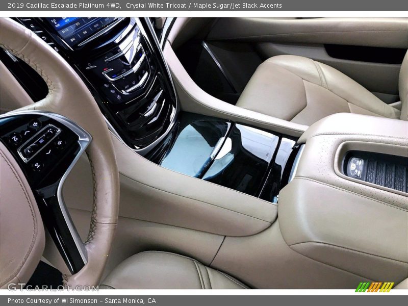 Crystal White Tricoat / Maple Sugar/Jet Black Accents 2019 Cadillac Escalade Platinum 4WD