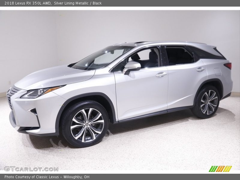 Silver Lining Metallic / Black 2018 Lexus RX 350L AWD