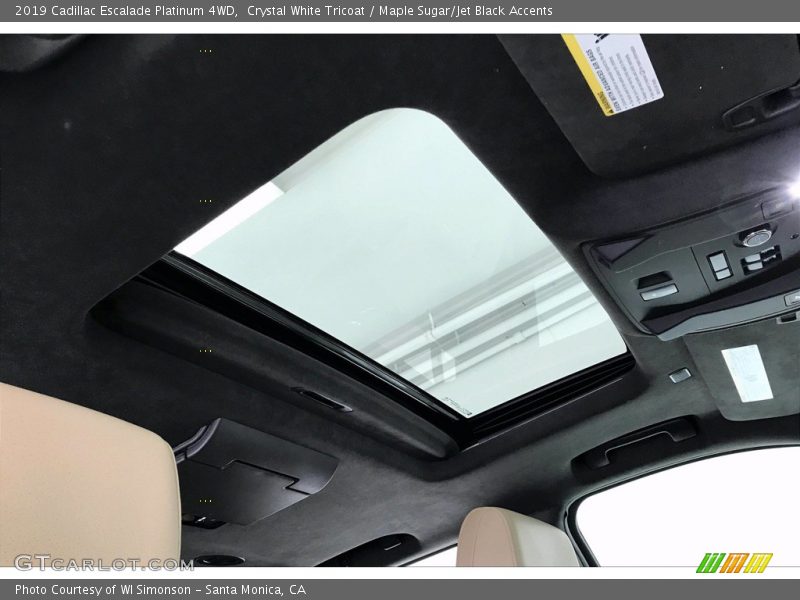 Crystal White Tricoat / Maple Sugar/Jet Black Accents 2019 Cadillac Escalade Platinum 4WD