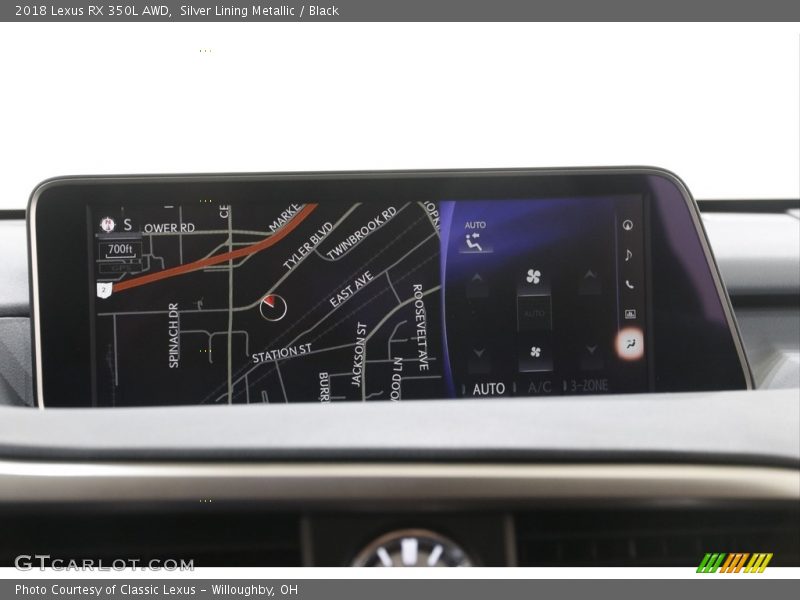 Silver Lining Metallic / Black 2018 Lexus RX 350L AWD