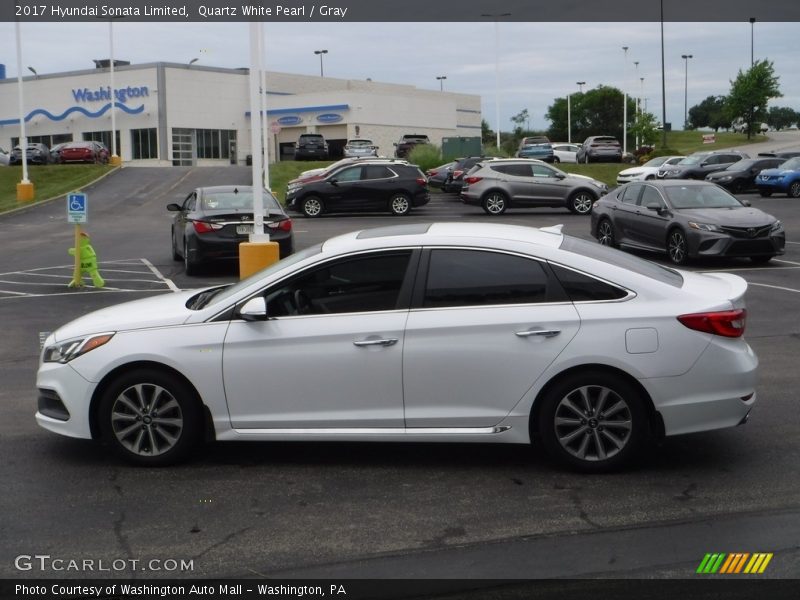 Quartz White Pearl / Gray 2017 Hyundai Sonata Limited