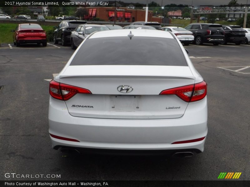 Quartz White Pearl / Gray 2017 Hyundai Sonata Limited