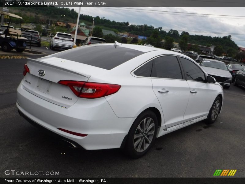 Quartz White Pearl / Gray 2017 Hyundai Sonata Limited
