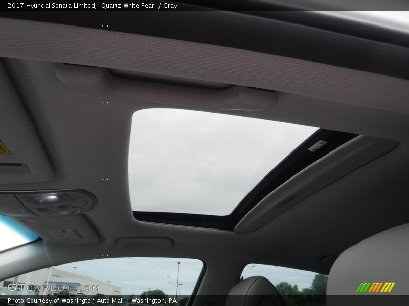 Quartz White Pearl / Gray 2017 Hyundai Sonata Limited