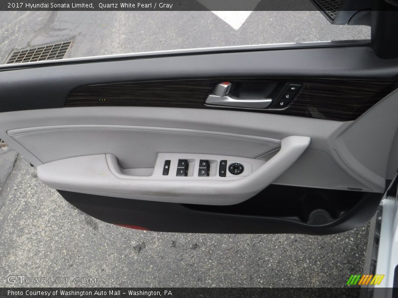 Quartz White Pearl / Gray 2017 Hyundai Sonata Limited