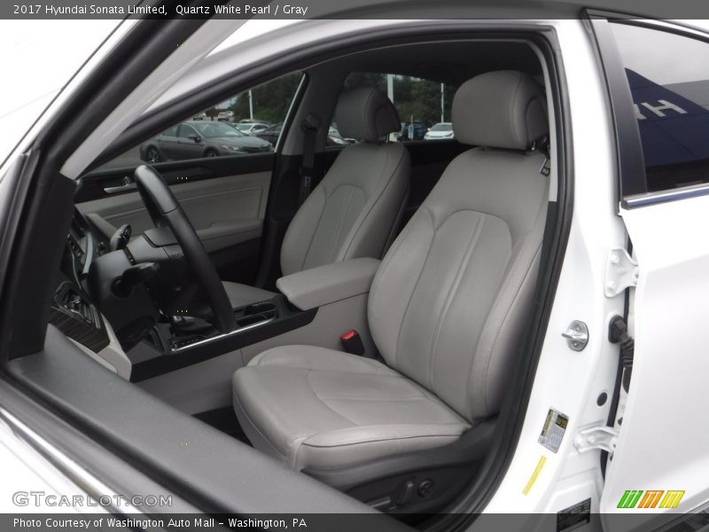 Quartz White Pearl / Gray 2017 Hyundai Sonata Limited