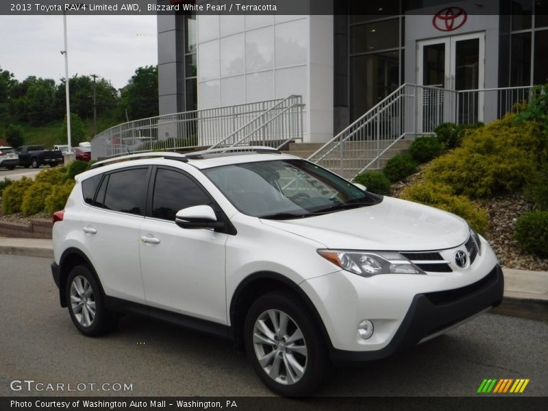 Blizzard White Pearl / Terracotta 2013 Toyota RAV4 Limited AWD