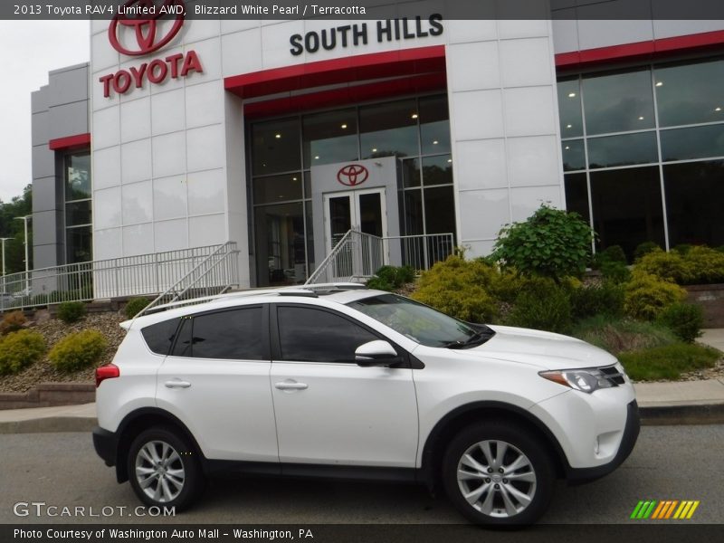 Blizzard White Pearl / Terracotta 2013 Toyota RAV4 Limited AWD