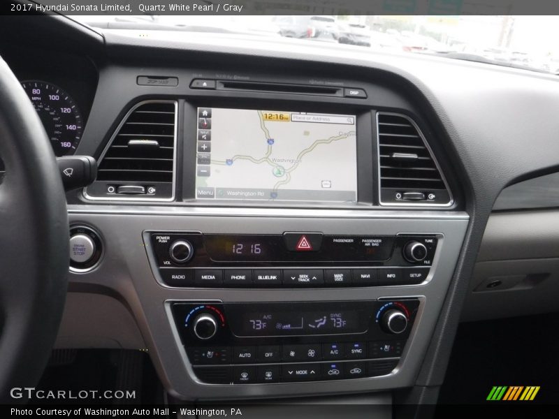 Quartz White Pearl / Gray 2017 Hyundai Sonata Limited