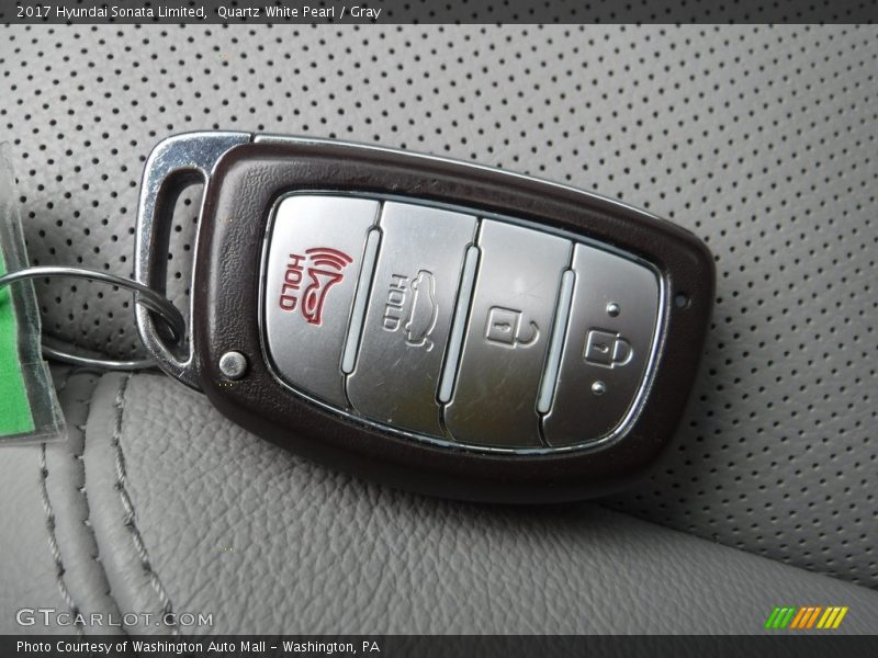 Quartz White Pearl / Gray 2017 Hyundai Sonata Limited