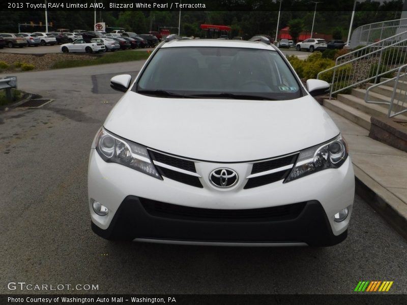 Blizzard White Pearl / Terracotta 2013 Toyota RAV4 Limited AWD