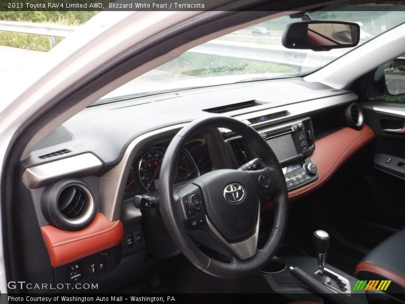 Blizzard White Pearl / Terracotta 2013 Toyota RAV4 Limited AWD