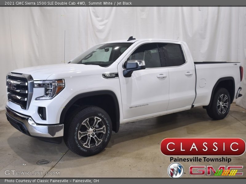 Summit White / Jet Black 2021 GMC Sierra 1500 SLE Double Cab 4WD