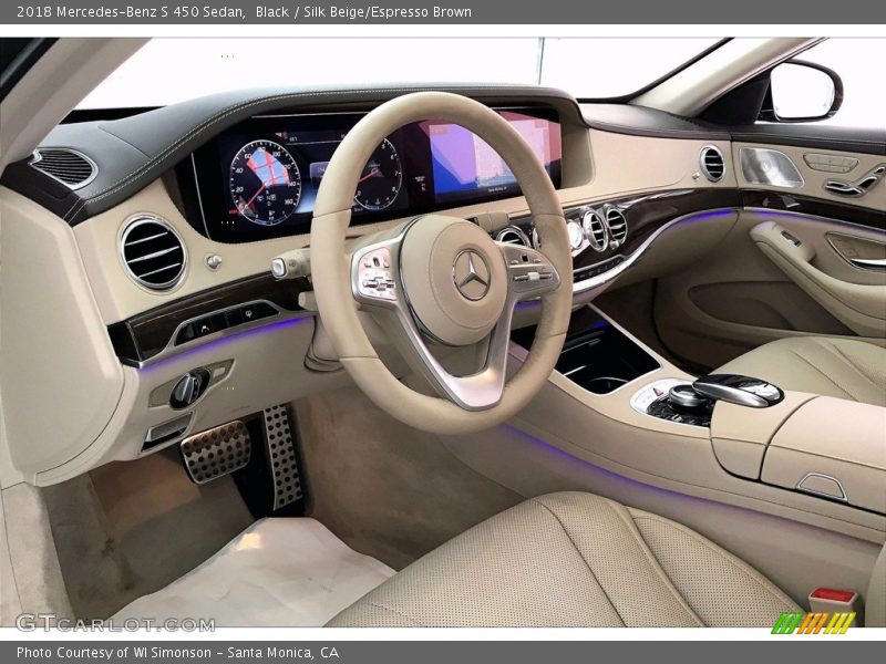 Black / Silk Beige/Espresso Brown 2018 Mercedes-Benz S 450 Sedan