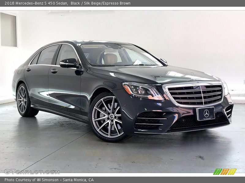 Black / Silk Beige/Espresso Brown 2018 Mercedes-Benz S 450 Sedan