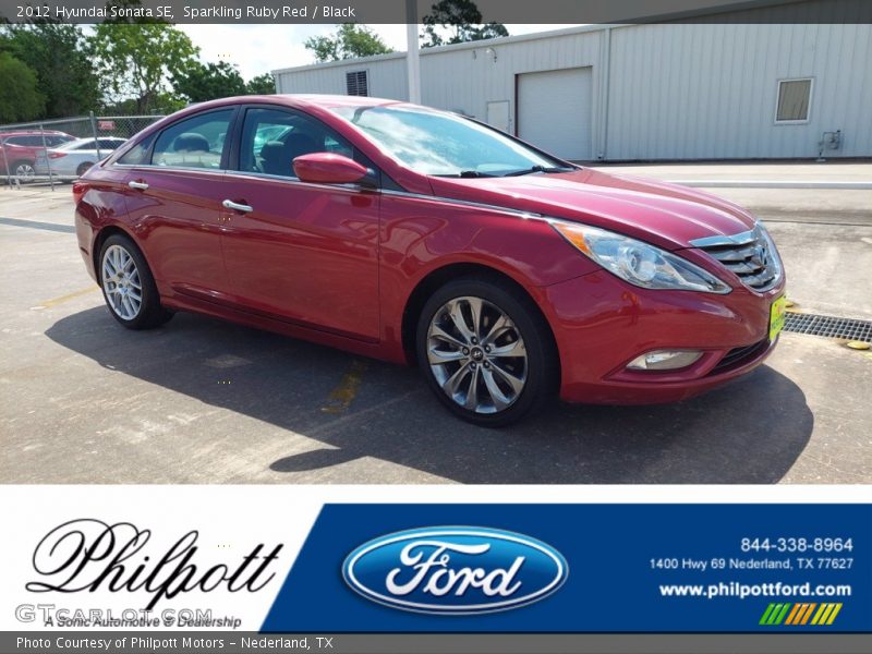 Sparkling Ruby Red / Black 2012 Hyundai Sonata SE