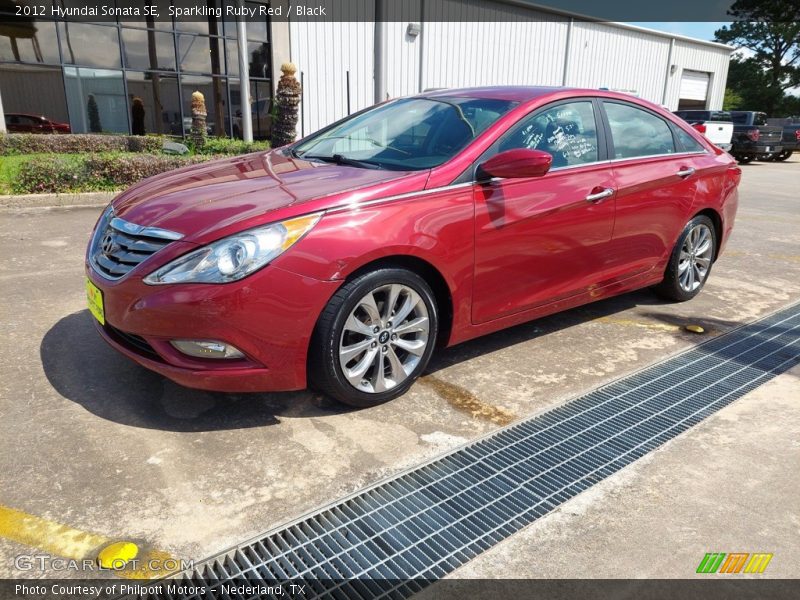 Sparkling Ruby Red / Black 2012 Hyundai Sonata SE