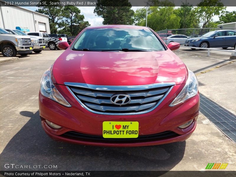 Sparkling Ruby Red / Black 2012 Hyundai Sonata SE