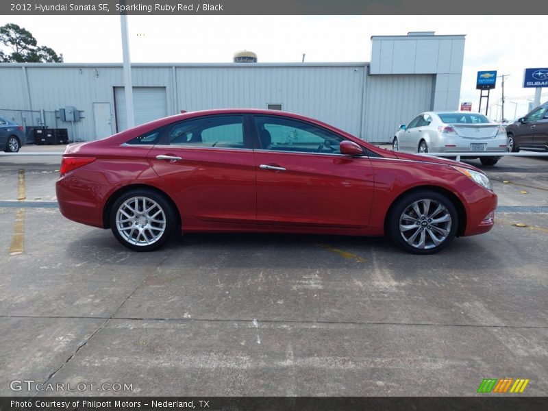 Sparkling Ruby Red / Black 2012 Hyundai Sonata SE