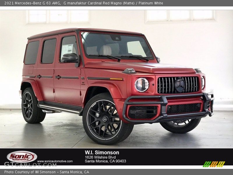 G manufaktur Cardinal Red Magno (Matte) / Platinum White 2021 Mercedes-Benz G 63 AMG