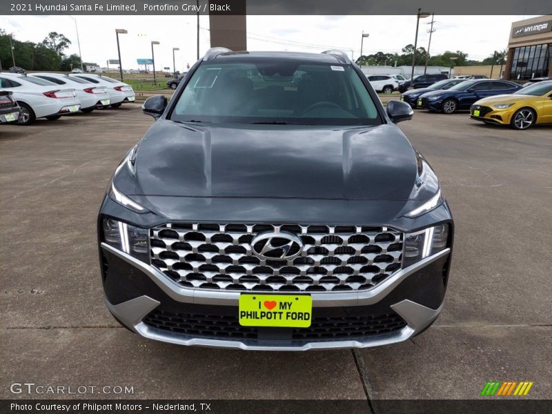 Portofino Gray / Black 2021 Hyundai Santa Fe Limited