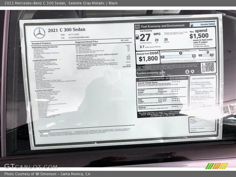 Selenite Gray Metallic / Black 2021 Mercedes-Benz C 300 Sedan