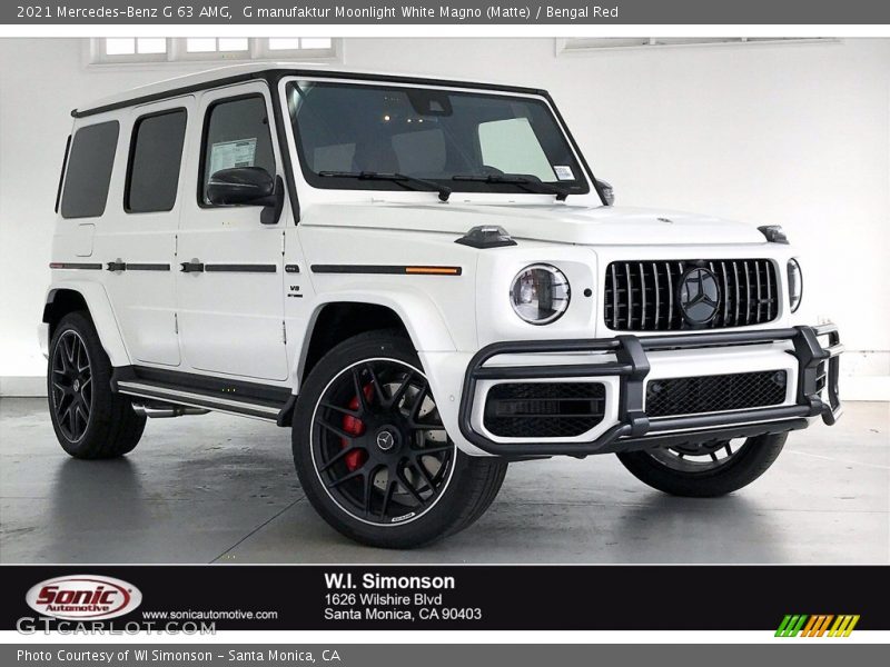 G manufaktur Moonlight White Magno (Matte) / Bengal Red 2021 Mercedes-Benz G 63 AMG