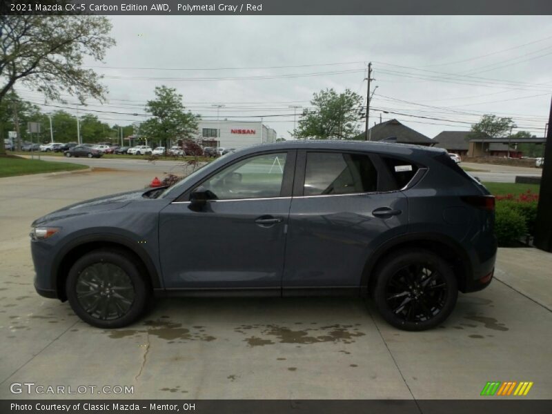 Polymetal Gray / Red 2021 Mazda CX-5 Carbon Edition AWD