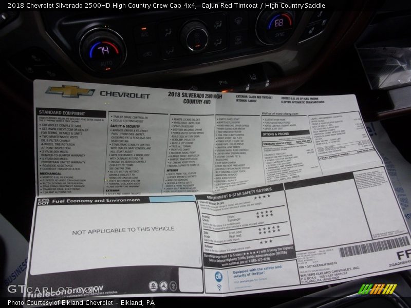 Cajun Red Tintcoat / High Country Saddle 2018 Chevrolet Silverado 2500HD High Country Crew Cab 4x4