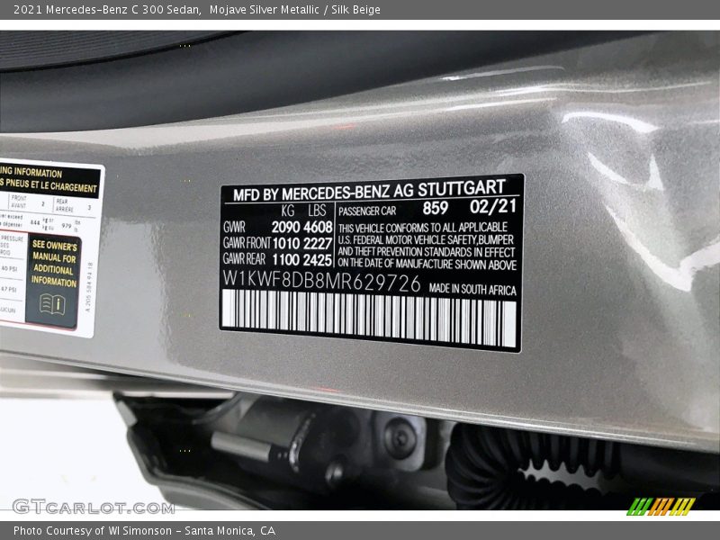 Mojave Silver Metallic / Silk Beige 2021 Mercedes-Benz C 300 Sedan