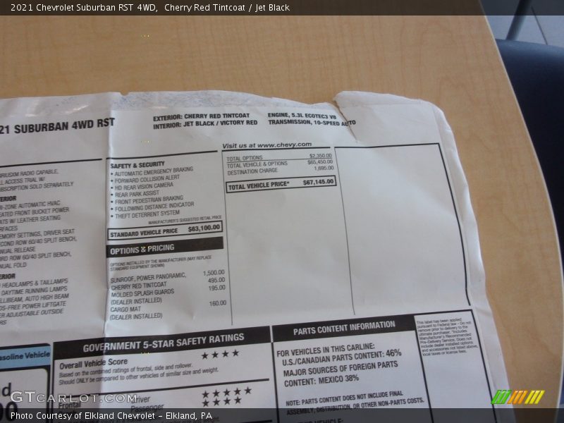 Cherry Red Tintcoat / Jet Black 2021 Chevrolet Suburban RST 4WD