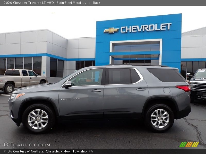Satin Steel Metallic / Jet Black 2020 Chevrolet Traverse LT AWD