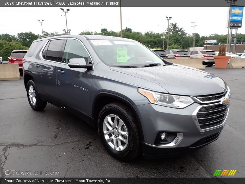 Satin Steel Metallic / Jet Black 2020 Chevrolet Traverse LT AWD