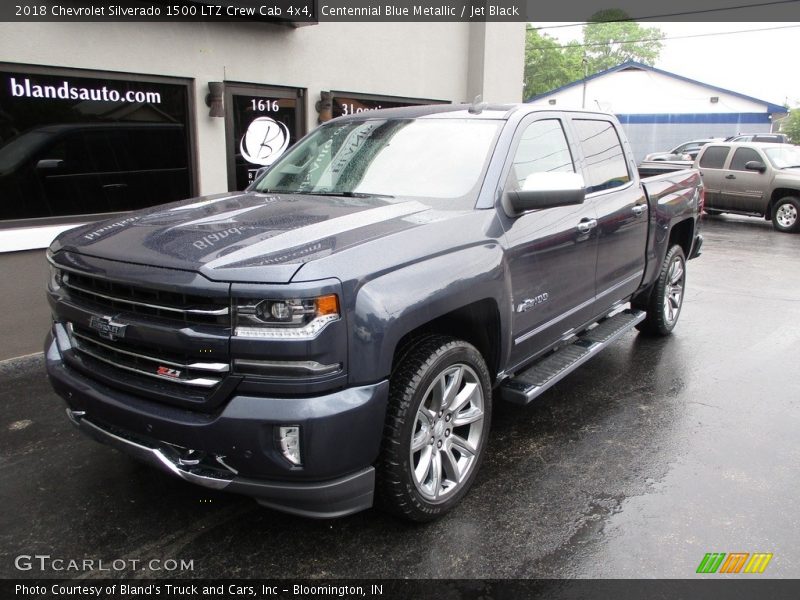 Centennial Blue Metallic / Jet Black 2018 Chevrolet Silverado 1500 LTZ Crew Cab 4x4