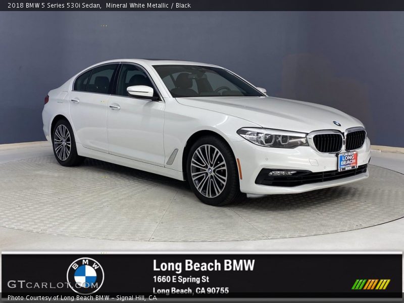 Mineral White Metallic / Black 2018 BMW 5 Series 530i Sedan