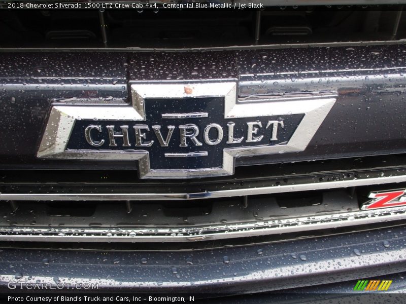 Centennial Blue Metallic / Jet Black 2018 Chevrolet Silverado 1500 LTZ Crew Cab 4x4