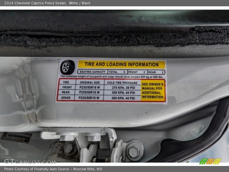 White / Black 2014 Chevrolet Caprice Police Sedan