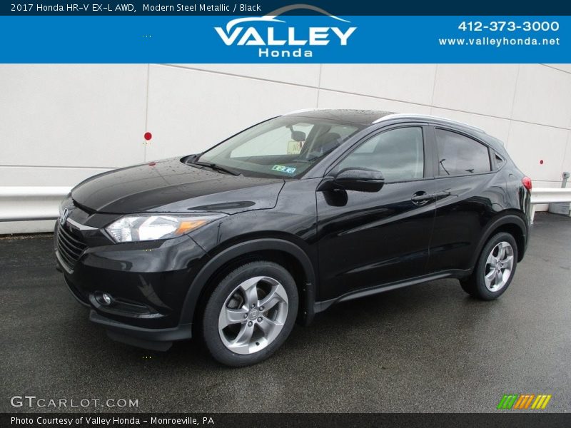 Modern Steel Metallic / Black 2017 Honda HR-V EX-L AWD