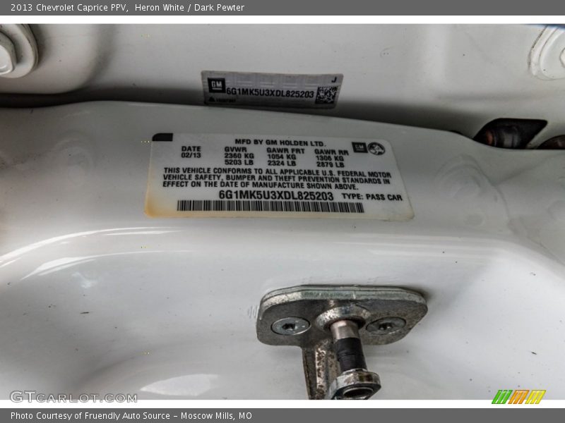 Heron White / Dark Pewter 2013 Chevrolet Caprice PPV